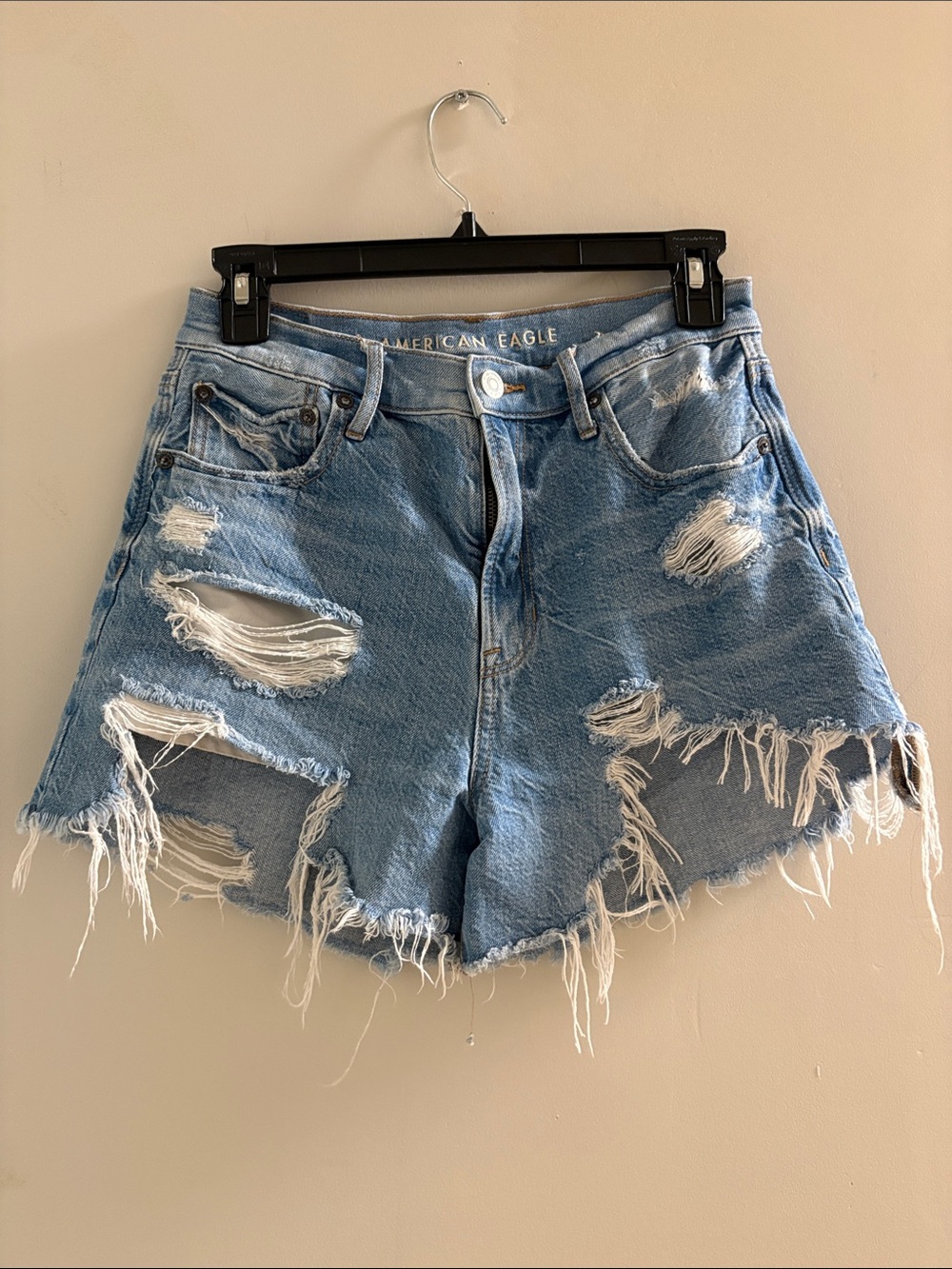 American Eagle Outfitters Distressed Light Blue Denim Cutoff Shorts